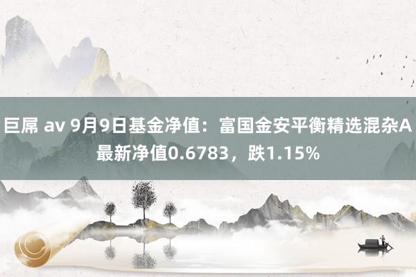 巨屌 av 9月9日基金净值：富国金安平衡精选混杂A最新净值0.6783，跌1.15%