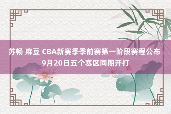 苏畅 麻豆 CBA新赛季季前赛第一阶段赛程公布 9月20日五个赛区同期开打