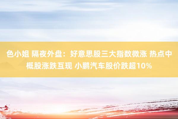 色小姐 隔夜外盘：好意思股三大指数微涨 热点中概股涨跌互现 小鹏汽车股价跌超10%