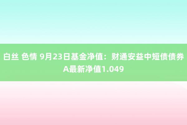 白丝 色情 9月23日基金净值：财通安益中短债债券A最新净值1.049