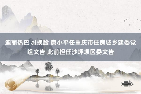 迪丽热巴 ai换脸 唐小平任重庆市住房城乡建委党组文告 此前担任沙坪坝区委文告