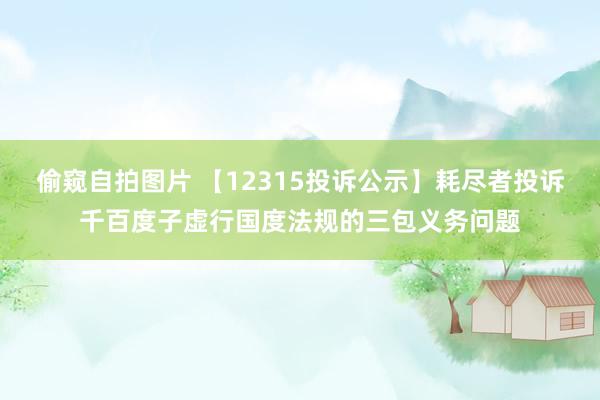 偷窥自拍图片 【12315投诉公示】耗尽者投诉千百度子虚行国度法规的三包义务问题