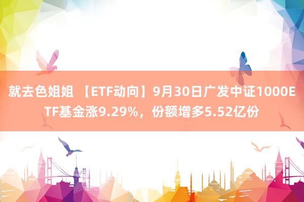 就去色姐姐 【ETF动向】9月30日广发中证1000ETF基金涨9.29%，份额增多5.52亿份