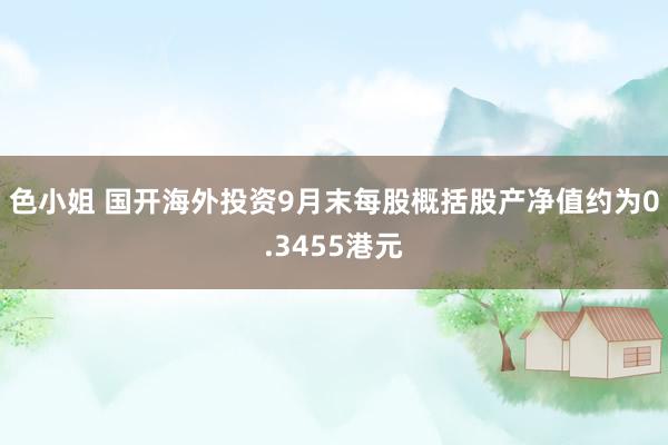 色小姐 国开海外投资9月末每股概括股产净值约为0.3455港元