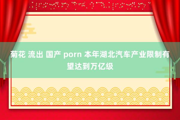 菊花 流出 国产 porn 本年湖北汽车产业限制有望达到万亿级