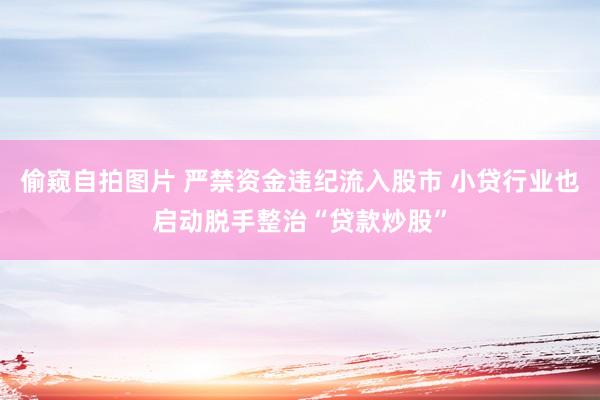 偷窥自拍图片 严禁资金违纪流入股市 小贷行业也启动脱手整治“贷款炒股”