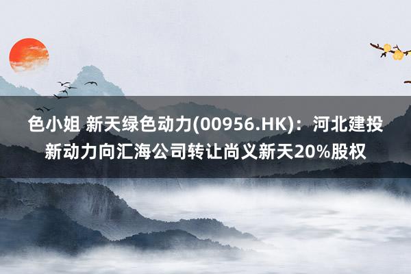 色小姐 新天绿色动力(00956.HK)：河北建投新动力向汇海公司转让尚义新天20%股权