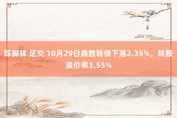 踩脚袜 足交 10月29日鼎胜转债下落2.35%，转股溢价率3.55%