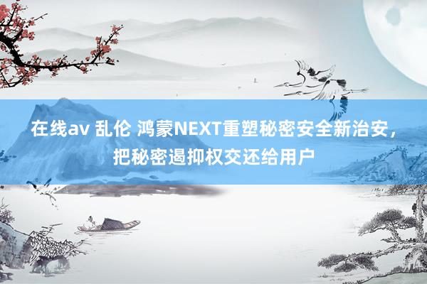 在线av 乱伦 鸿蒙NEXT重塑秘密安全新治安，把秘密遏抑权交还给用户