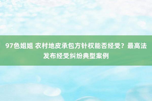 97色姐姐 农村地皮承包方针权能否经受？最高法发布经受纠纷典型案例