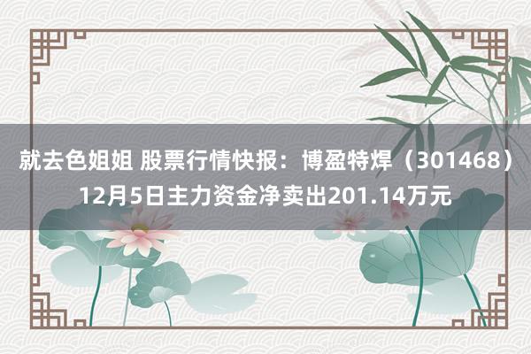 就去色姐姐 股票行情快报：博盈特焊（301468）12月5日主力资金净卖出201.14万元