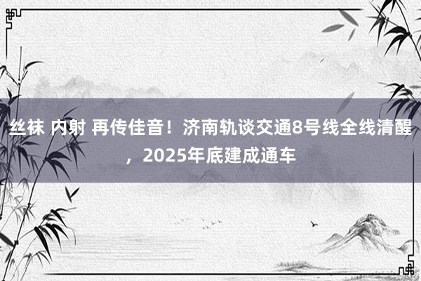 丝袜 内射 再传佳音！济南轨谈交通8号线全线清醒，2025年底建成通车