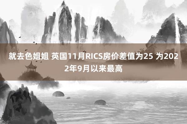 就去色姐姐 英国11月RICS房价差值为25 为2022年9月以来最高