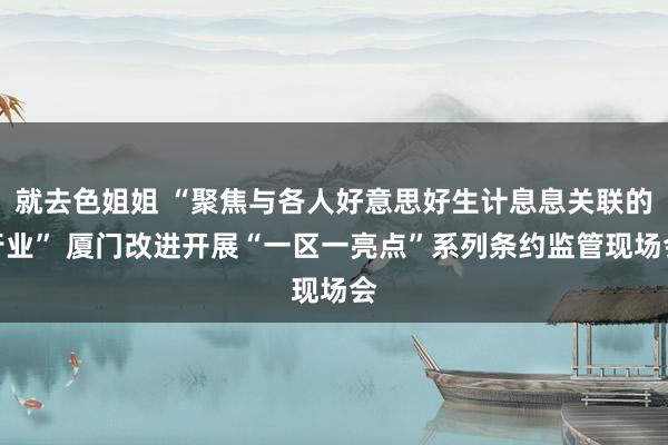 就去色姐姐 “聚焦与各人好意思好生计息息关联的行业” 厦门改进开展“一区一亮点”系列条约监管现场会