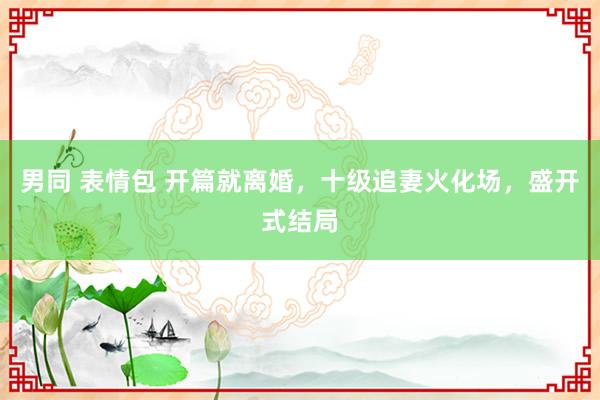 男同 表情包 开篇就离婚，十级追妻火化场，盛开式结局