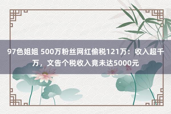 97色姐姐 500万粉丝网红偷税121万：收入超千万，文告个税收入竟未达5000元