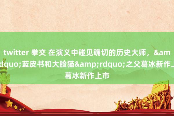 twitter 拳交 在演义中碰见确切的历史大师，&ldquo;蓝皮书和大脸猫&rdquo;之父葛冰新作上市