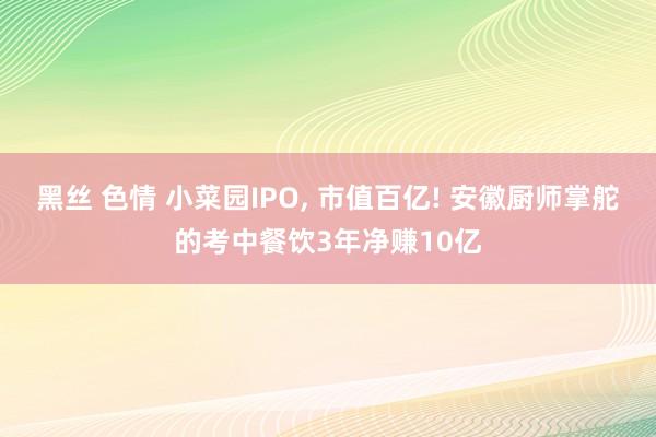 黑丝 色情 小菜园IPO， 市值百亿! 安徽厨师掌舵的考中餐饮3年净赚10亿