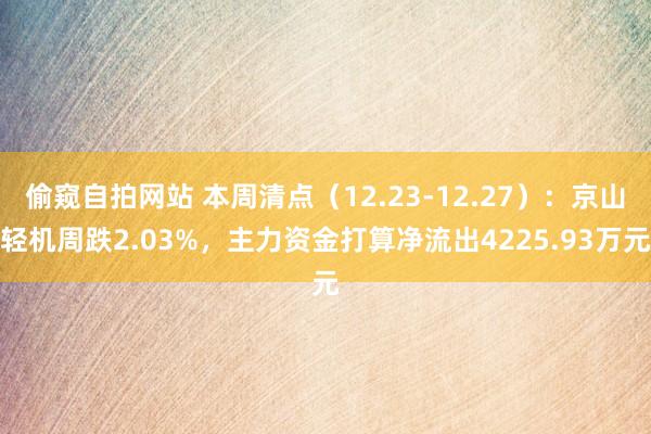 偷窥自拍网站 本周清点（12.23-12.27）：京山轻机周跌2.03%，主力资金打算净流出4225.93万元