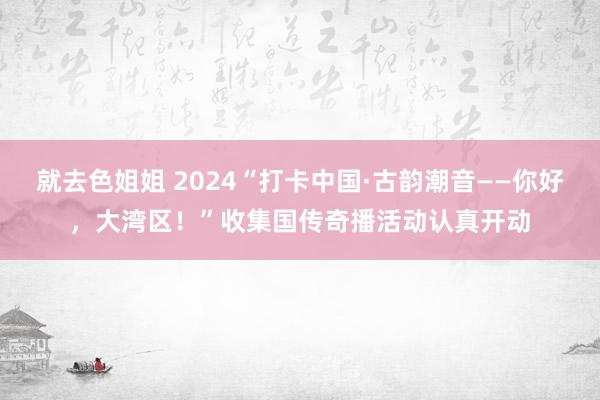 就去色姐姐 2024“打卡中国·古韵潮音——你好，大湾区！”收集国传奇播活动认真开动