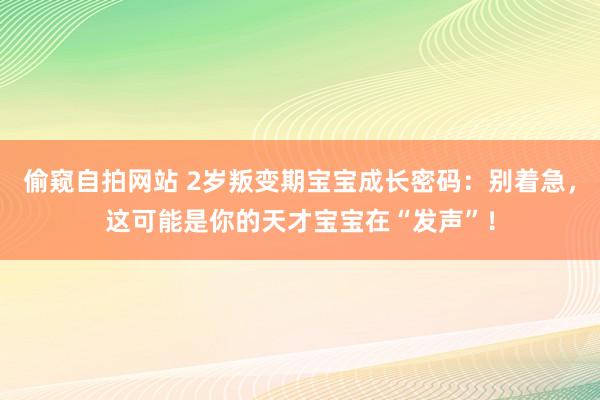 偷窥自拍网站 2岁叛变期宝宝成长密码：别着急，这可能是你的天才宝宝在“发声”！