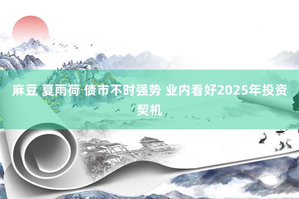 麻豆 夏雨荷 债市不时强势 业内看好2025年投资契机