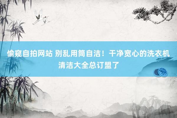 偷窥自拍网站 别乱用筒自洁！干净宽心的洗衣机清洁大全总订盟了