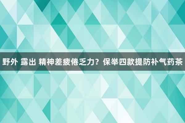 野外 露出 精神差疲倦乏力？保举四款提防补气药茶